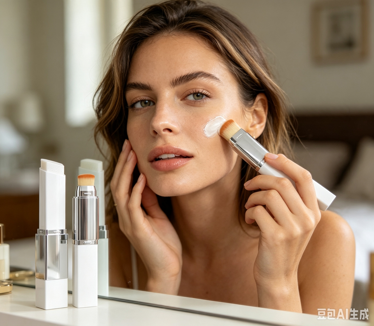 Two in one daily color changing foundation make-up stick