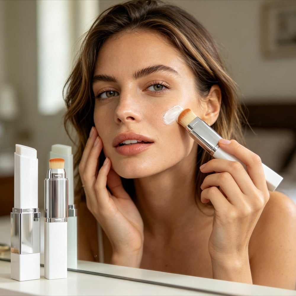 Two in one daily color changing foundation make-up stick