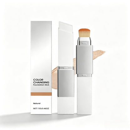 Two in one daily color changing foundation make-up stick