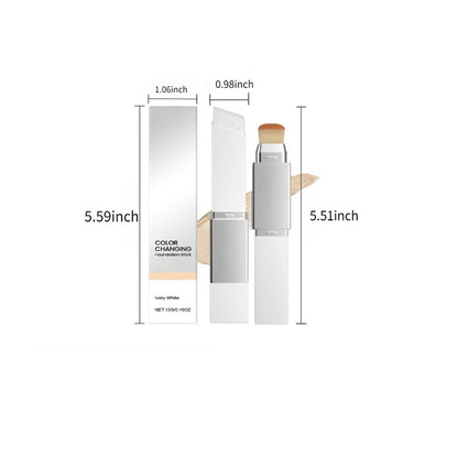 Two in one daily color changing foundation make-up stick