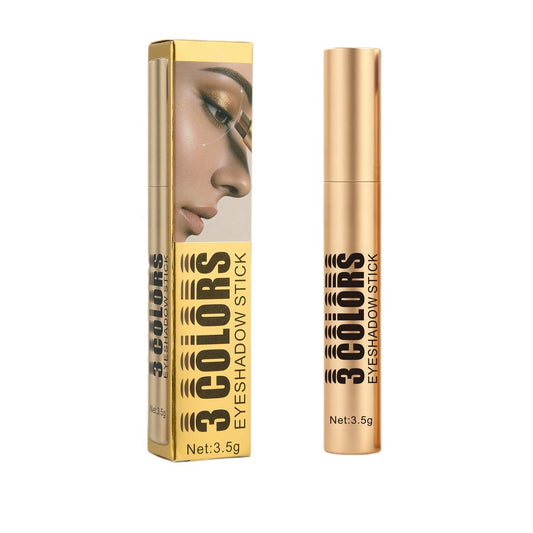 Three color eye shadow stick matte fine flash natural gradual change eye shadow