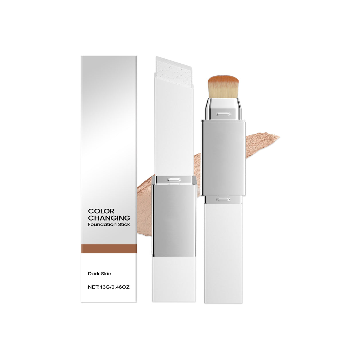 Two in one daily color changing foundation make-up stick